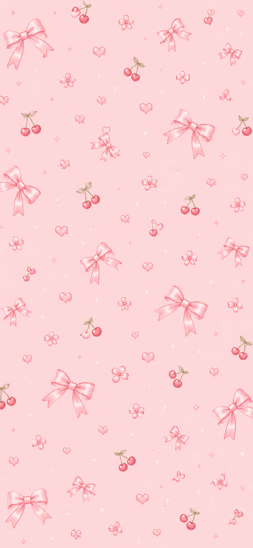 Soft blush pink coquette iPhone wallpaper with a delicate repeating pattern