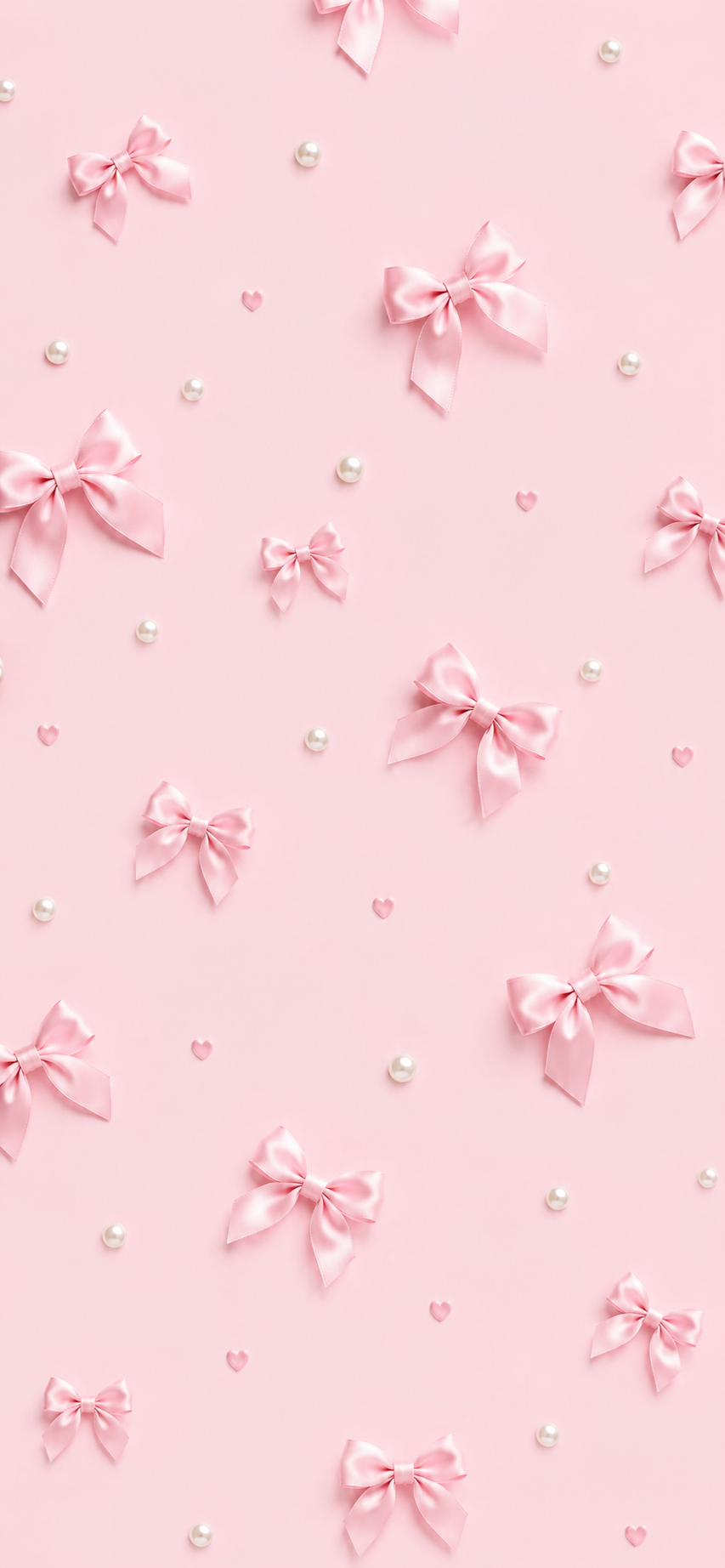 Pale pink coquette iPhone wallpaper with a soft repeating pattern