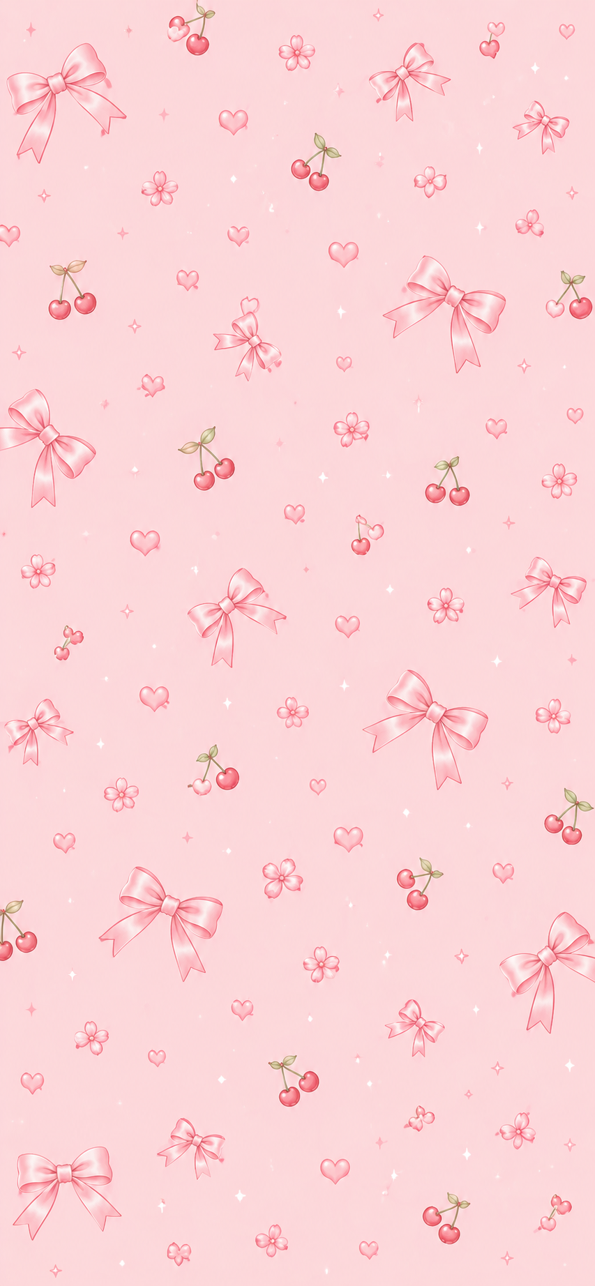 Soft blush pink coquette iPhone wallpaper with a delicate repeating pattern